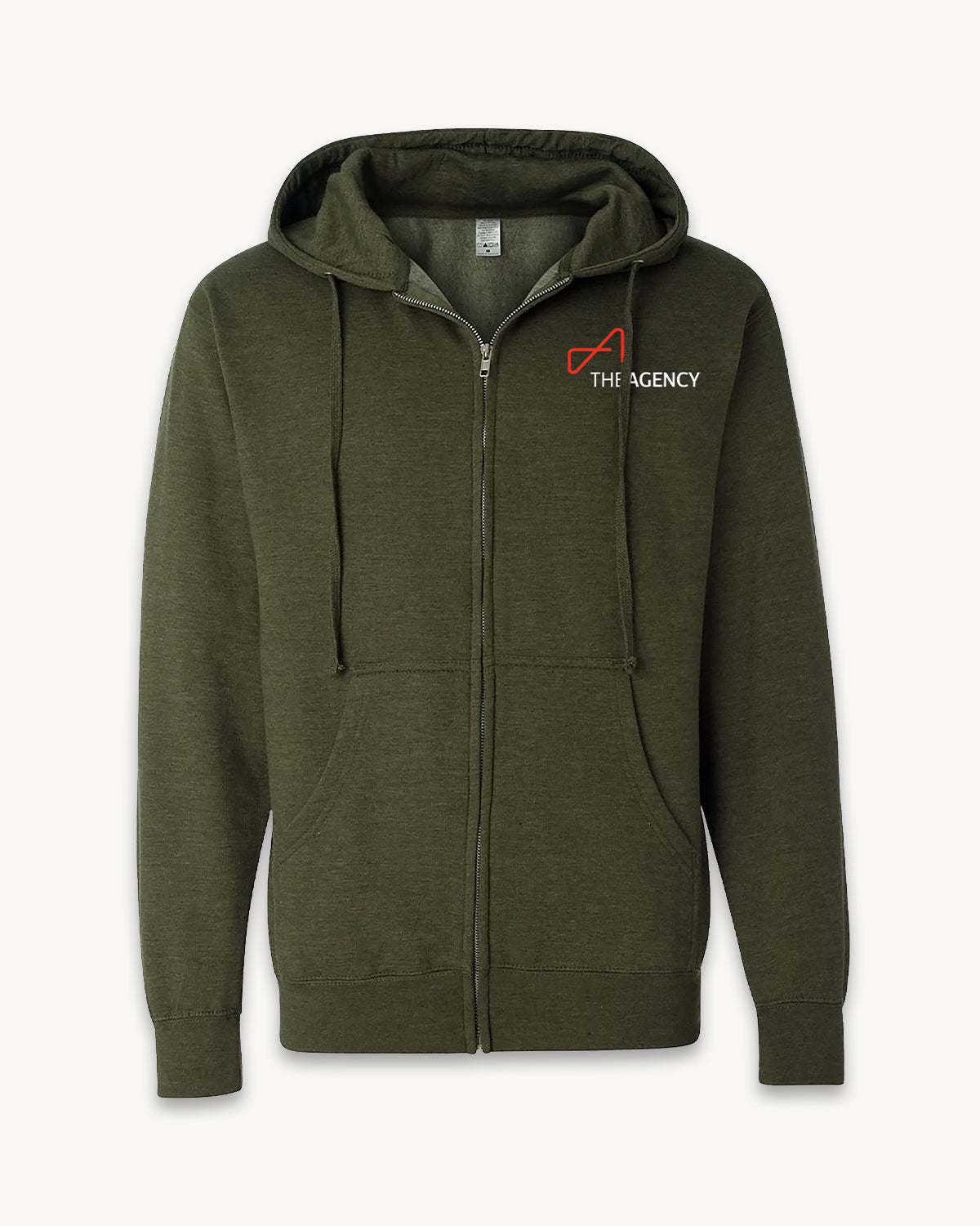 Army Green Zip Hoodie The Agency Merchandise